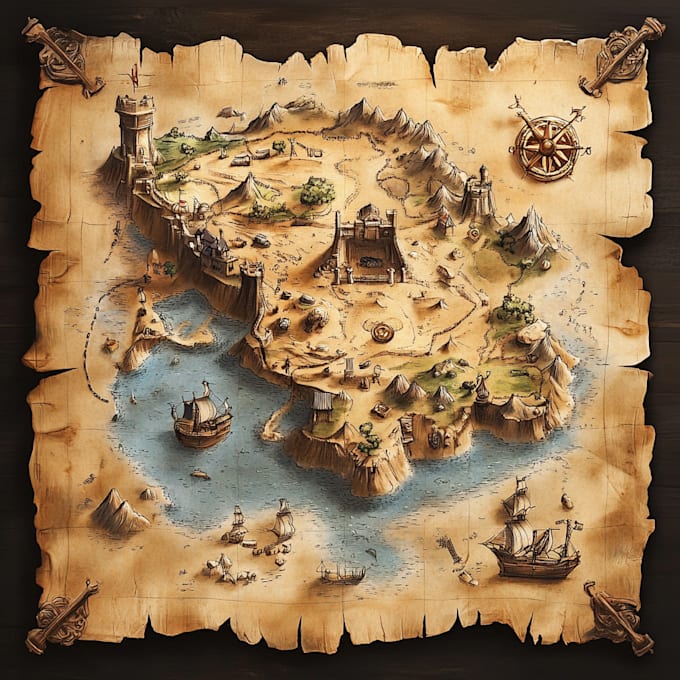 do a custom map for fantasy, scifi, book or boardgame