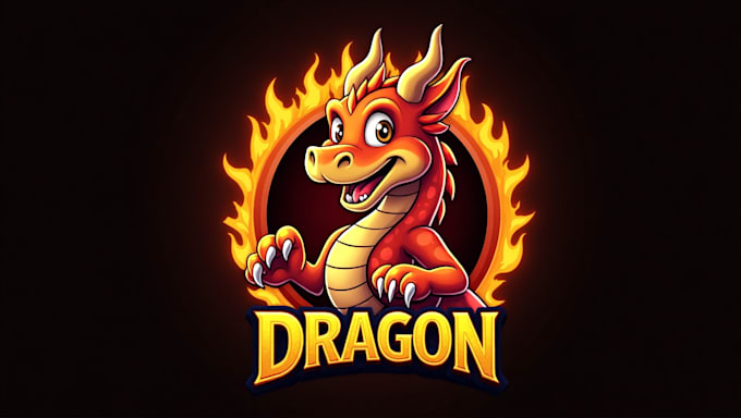 do dragon mascot fire logo for you with new concept