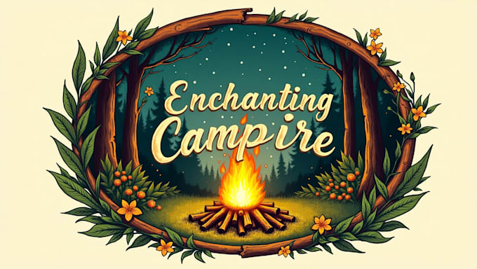 design awesome enchanting campfire logo within two days