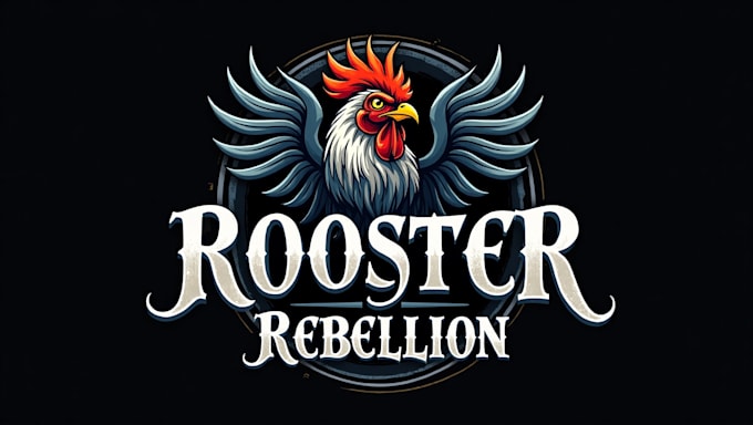 create unique rooster rebellion logo with new concepts