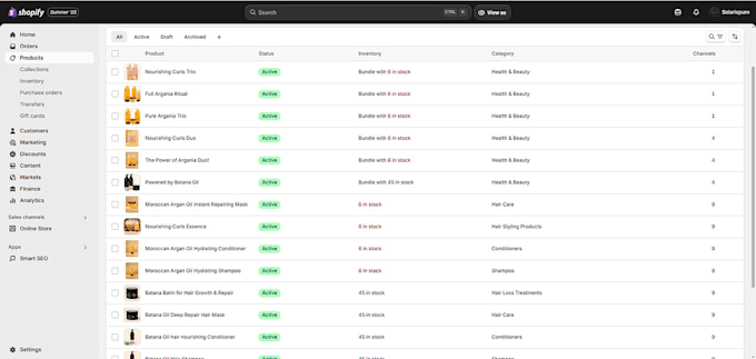 manage shopify product listing, ebay, etsy, and amazon store