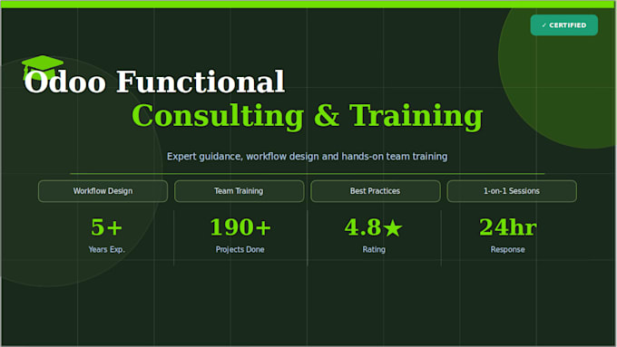 be your odoo functional consultant and train your team professionally