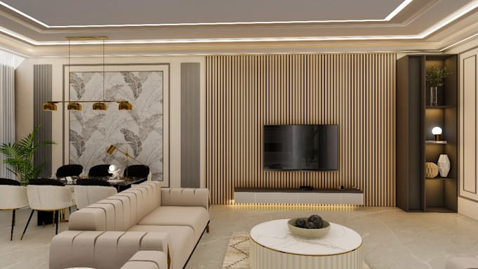do living room  kitchen interior design 3d exterior 3d modeling n rendering