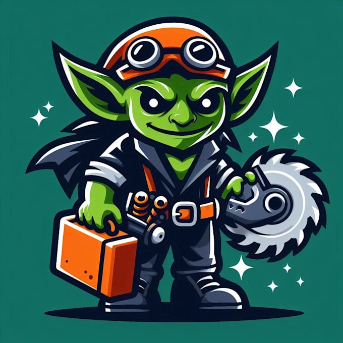 design outstanding  goblin mascot logo with express deliver
