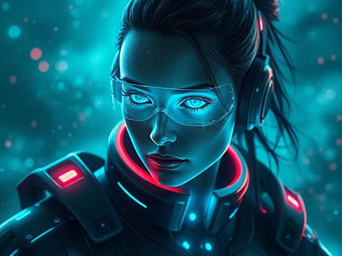 design stunning sci fi portrait art