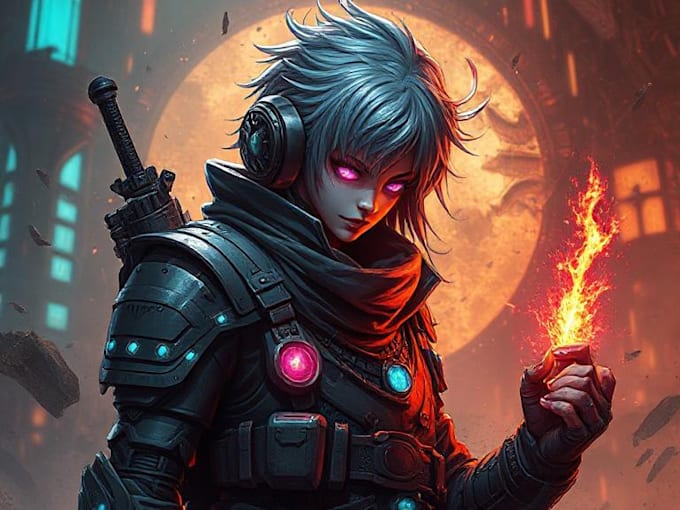 design fantasy and cyberpunk character