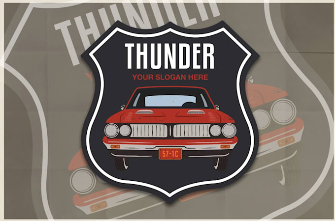 design vintage classic racing car logo