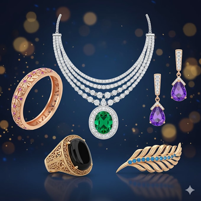 design custom jewelry cad for rings, pendants and 3d printing
