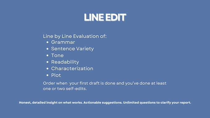 line edit your short story, novella or novel
