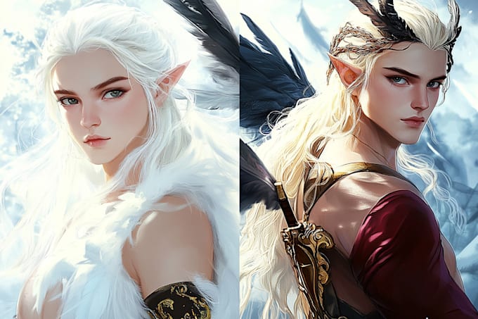 do dnd fantasy sci fi character or landscape illustration