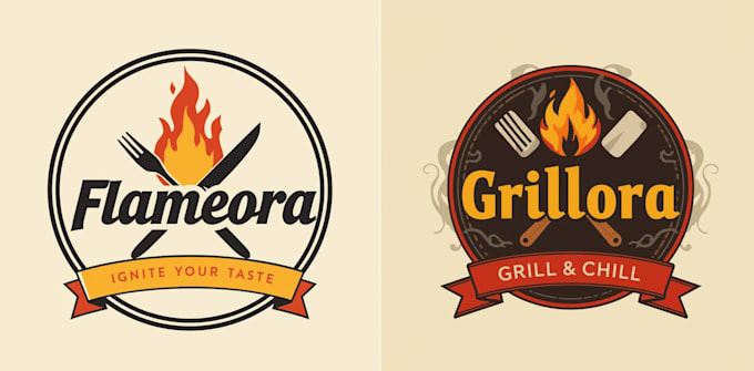do unique bakery restaurant logo design custom food branding