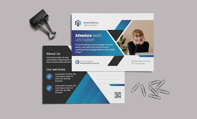 do postcard design, newspaper ads, magazine ads, eddm template