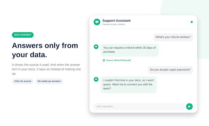 build a custom ai customer support chatbot trained on your data