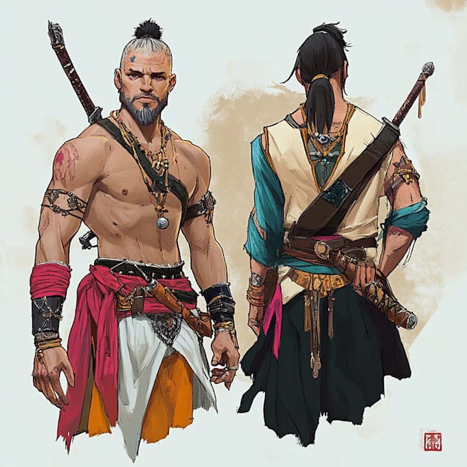 draw concept characters design for you