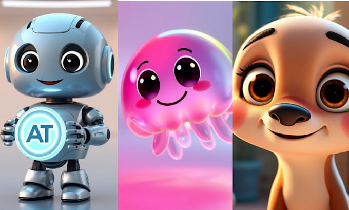 create high quality 3d pixar style cartoons and ai arts