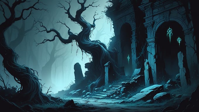 create a horror metal cover illustration