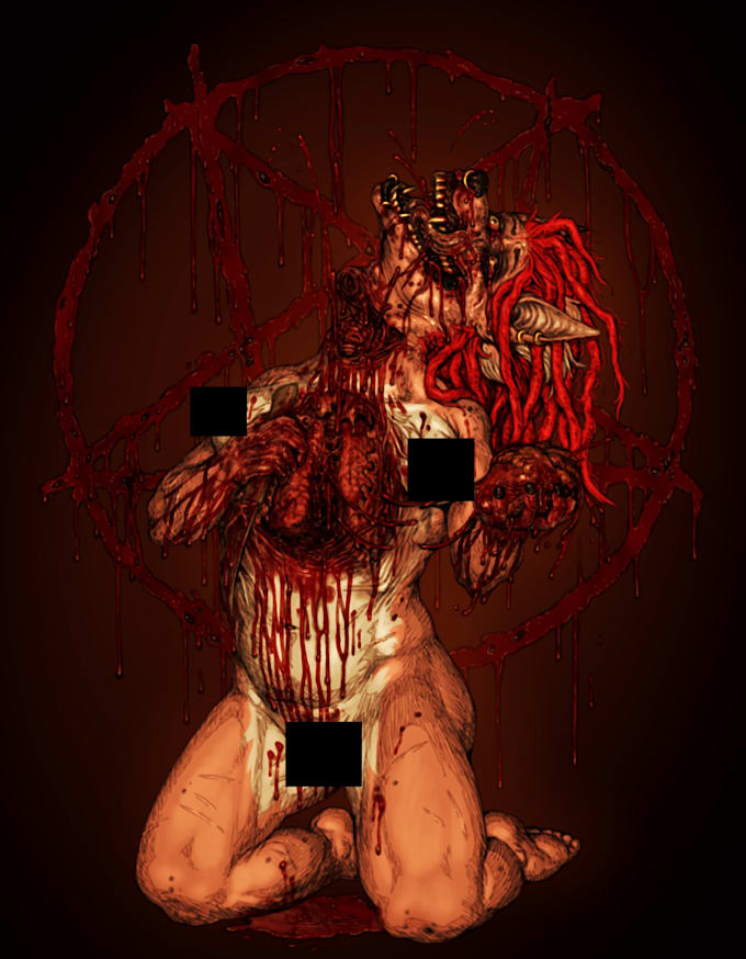 create illustrations with gore and horror themes