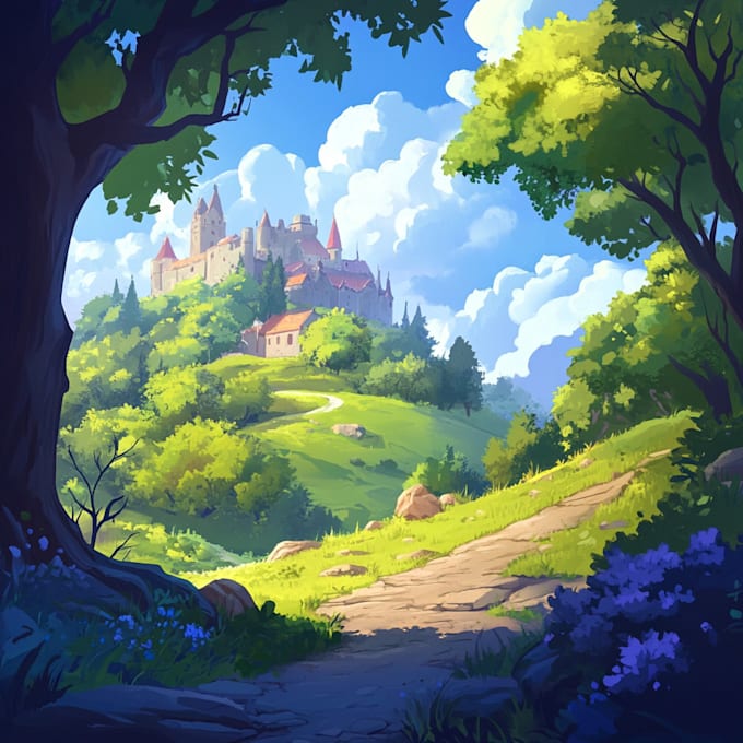 draw backgrounds character logo and friendship portrait