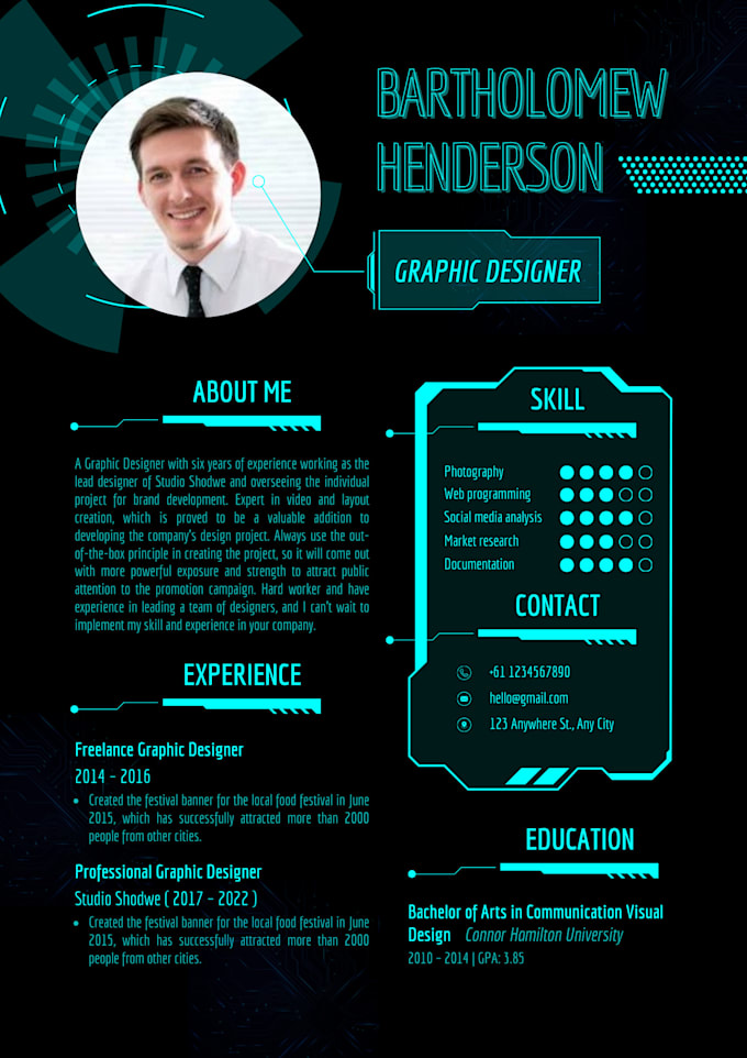 do unique resume design, i am an expert in graphic designing