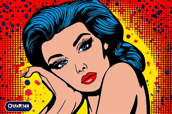 draw a retro pop art roy lichtenstein style