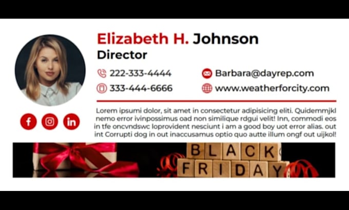 create clickable modern HTML email signature for gmail, outlook, etc