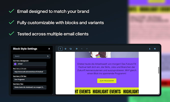 create an email template for sap emarsys