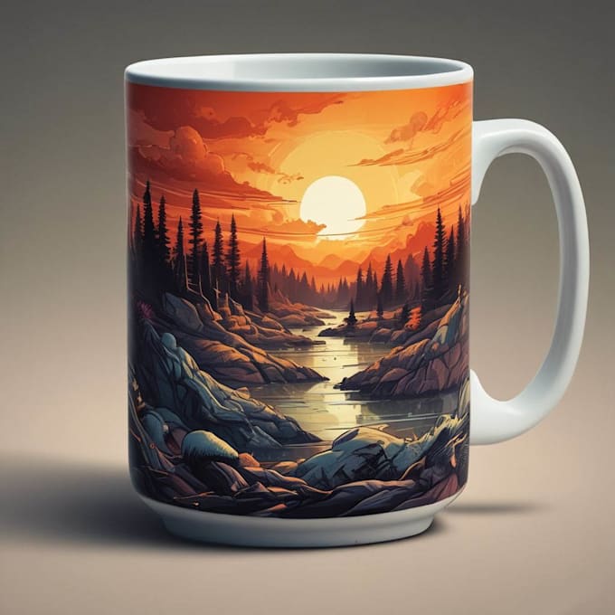 create custom typography coffee mug design or cup design