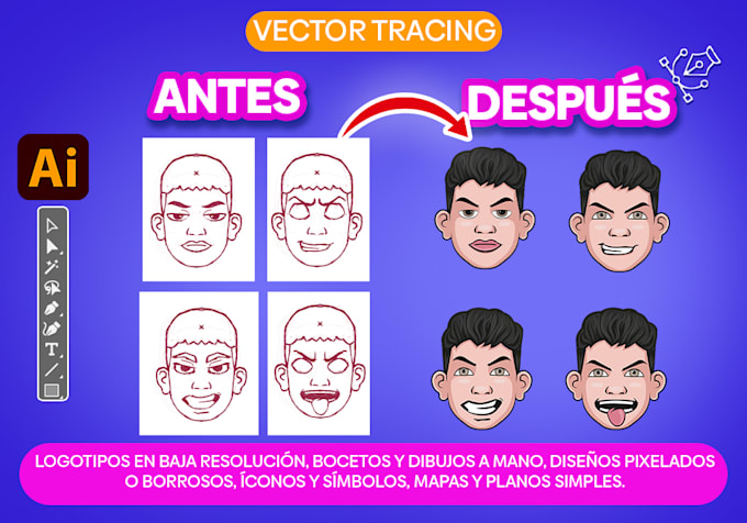 vectorizaré cualquier tipo de imágenes con precisión