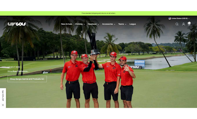 design luxury golf shopify store golf website sport accessories shopify store