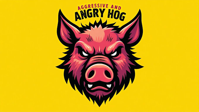 create amazing aggressive and angry hog logo for your company