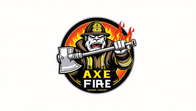 design unique firefighter axe fire logo with express delivery