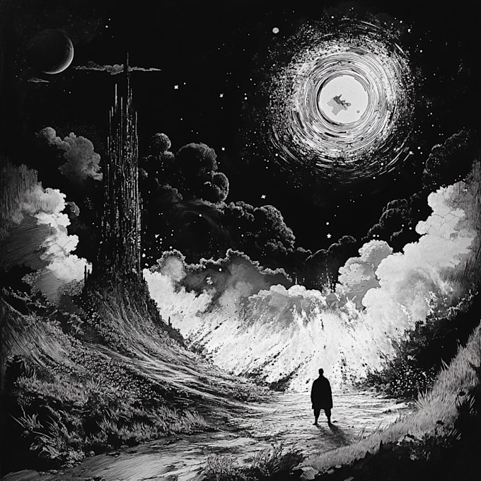 draw black and white illustrations