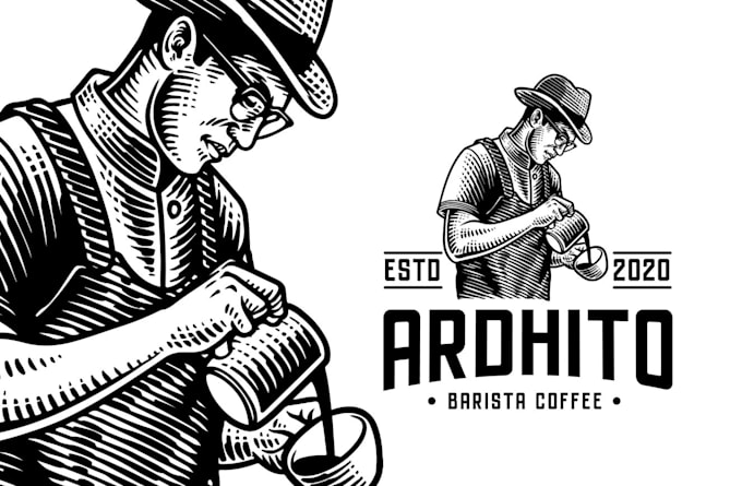 make amazing vintage coffee shop logo