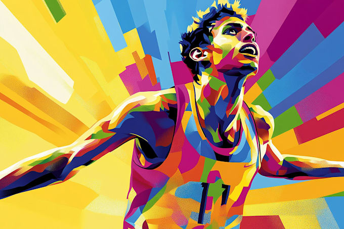 draw wpap pop art sport potrait