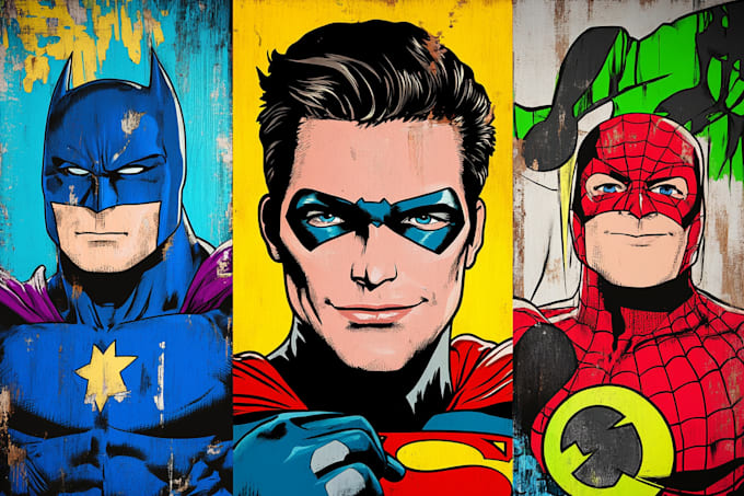 draw comic superhero pop art portraits