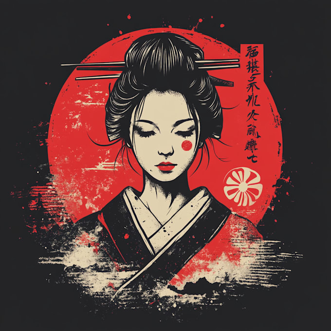 create japanese illustration for your tshirt design