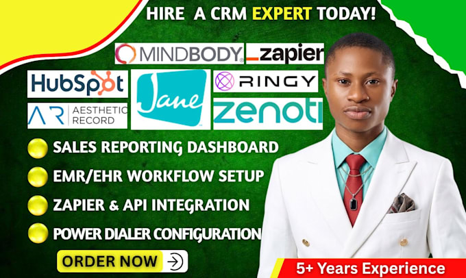 setup hubspot dashboard ringy crm aesthetic record jane app mindbody integration