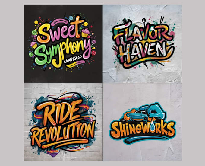 design graffiti font logo and illustration