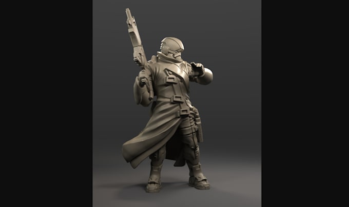 do frictional character, cyberpunk model, sci fi action miniature, stl, cosplay