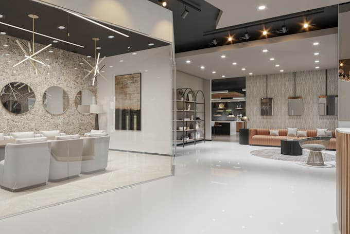 3dsmax commercial space, office rendering, lobby, restaurant, sport bar,gym,hall