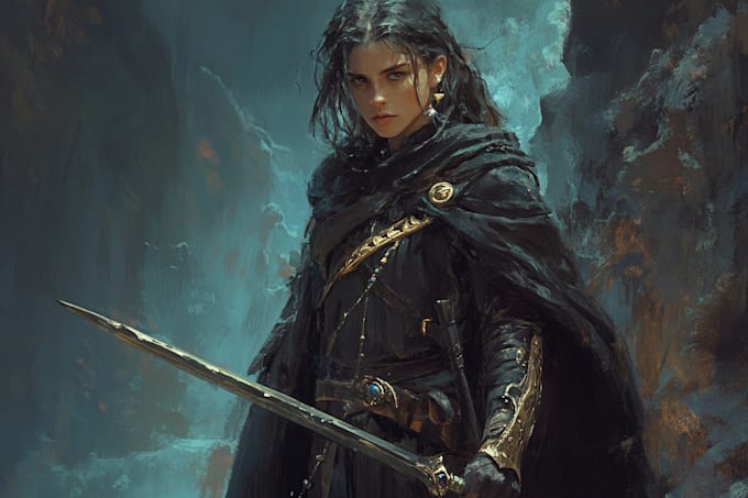 draw a fantasy character for dnd or similar