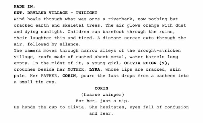 provide expert script editing, rewriting, and feedback for your screenplay