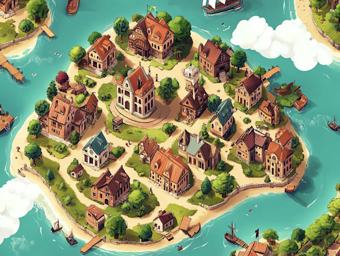 draw amazing vector or isometric map illustrations