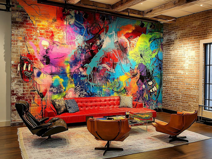 draw any graffiti mural wall art or banner
