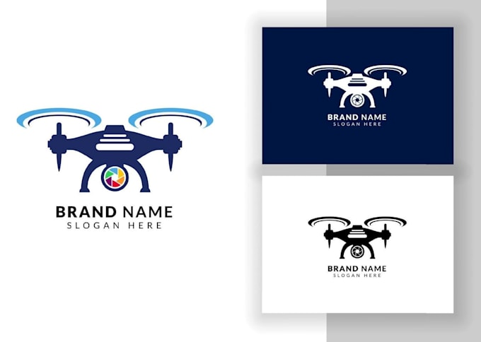 create a cute vintage drone logo illustration