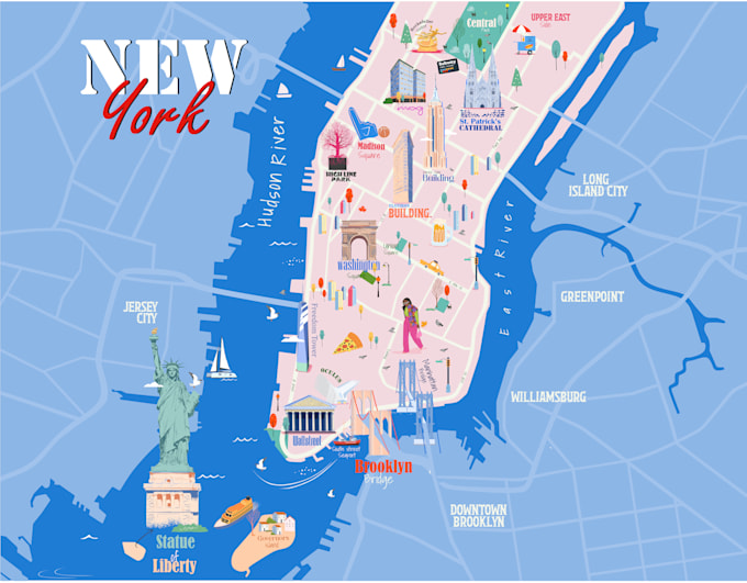 make awesome illustrated map of any country, city, location, urban