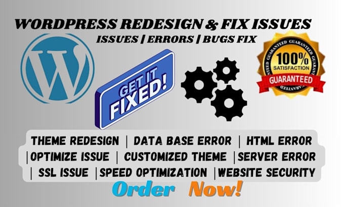 redesign and fix wordpress website bug, fix wordpress issues, fix css issues