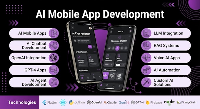 develop ai mobile app, ai integration ios app, android app, mobile app developer