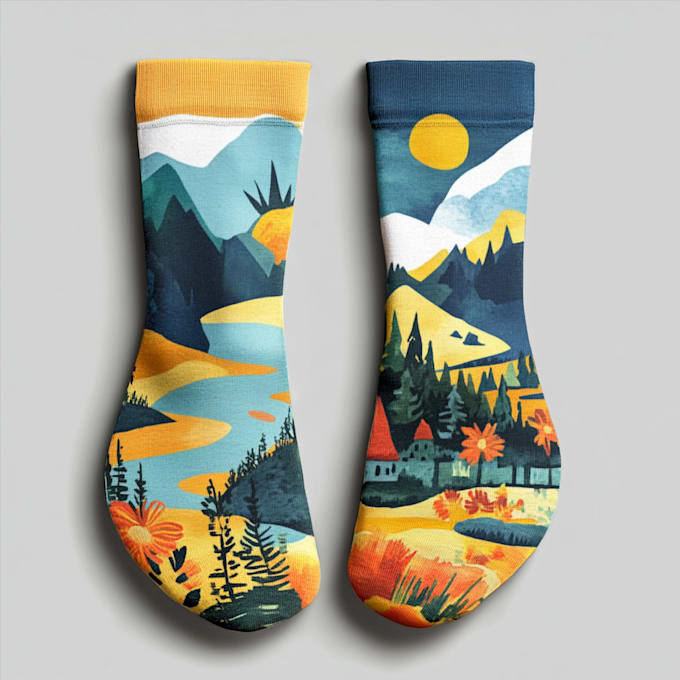 draw sublimation all type of unique socks design and pattern