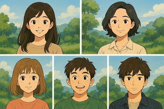 draw anime portraits of couples or individuals